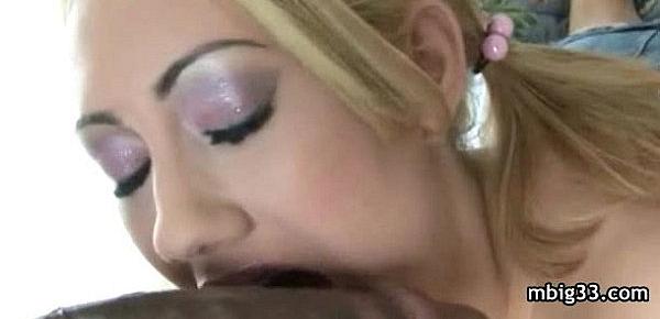  Horny Chick enjoys big black cock in her holes